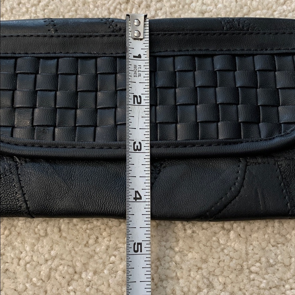 Black Patchwork Leather Clutch With Matching Coin… - image 8